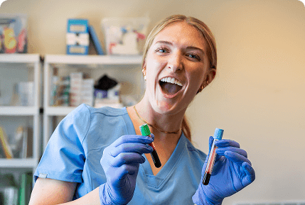 Phlebotomist collecting blood